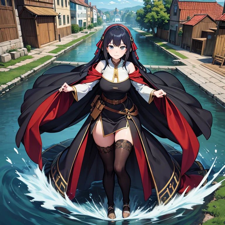 full-length, hq artstyle, medieval town, (8 K best quality ultra-detailed )