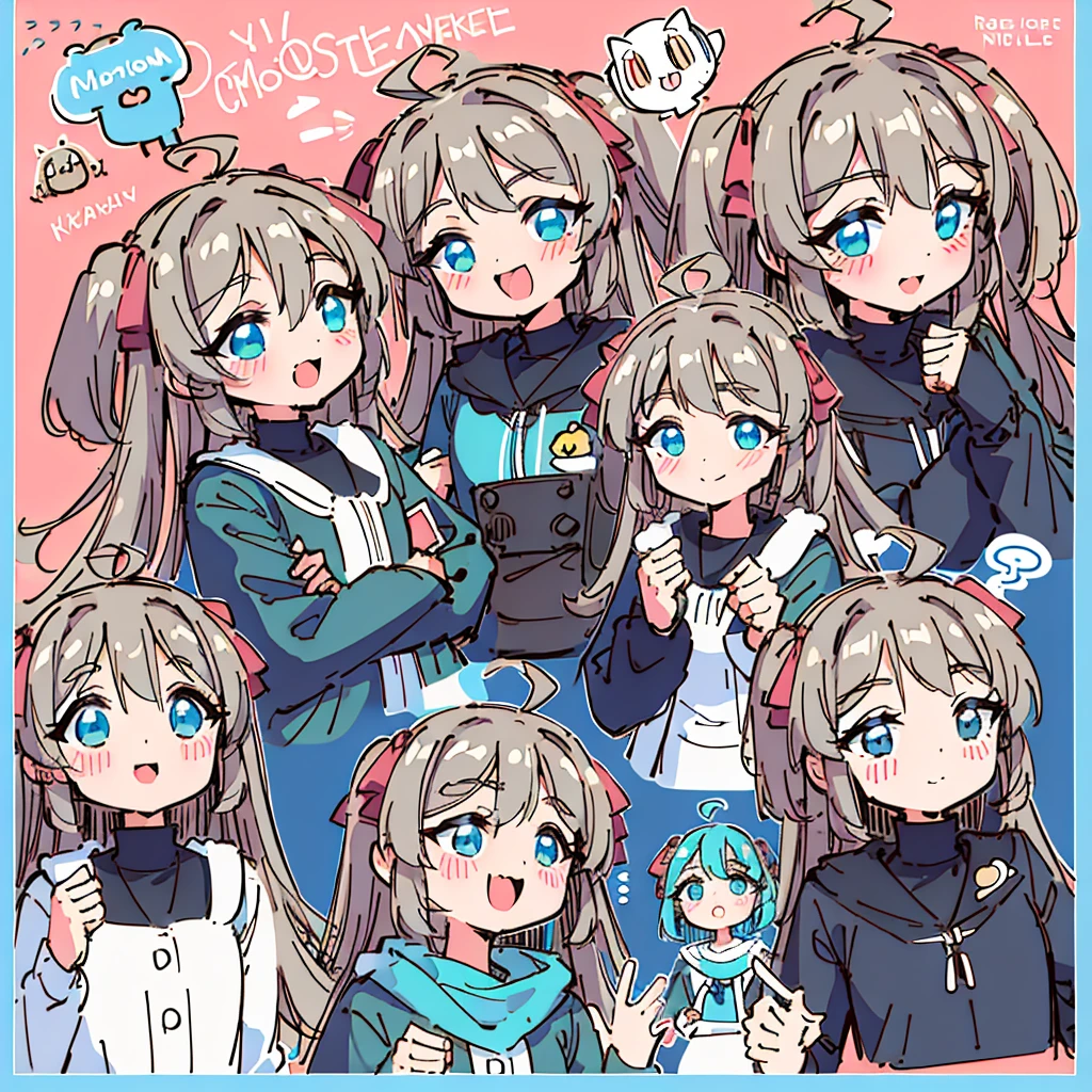 A cute monkey, all
kinds oF expressions, Very happy, sad, angry, expectant laughter, Disappointment 1, Cute eyes, White background, Illustration-nii 5 cute styles, Emoticons as illustration set, Made in bold comic book line style,
Dynamic pose dark white,, F/ group, Relevant people, Old Meme Kernel