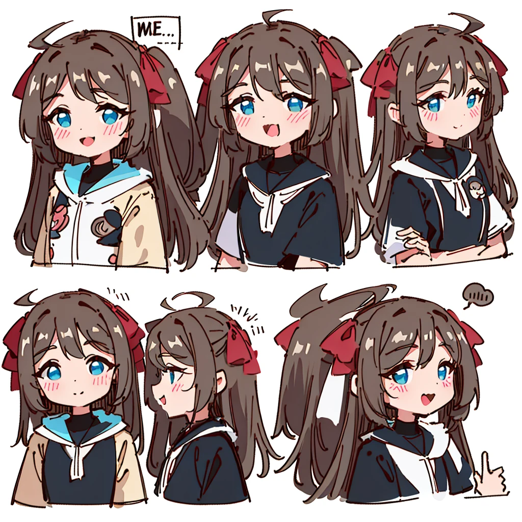 A cute ey, all
kinds oF expressions, Very happy, sad, angry, expectant laughter, Disappointment 1, Cute eyes, White background, Illustration-nii 5 cute styles, Emoticons as illustration set, Made in bold comic book line style,
Dynamic pose dark white,, F/ group, Relevant people, Old Meme Kernel