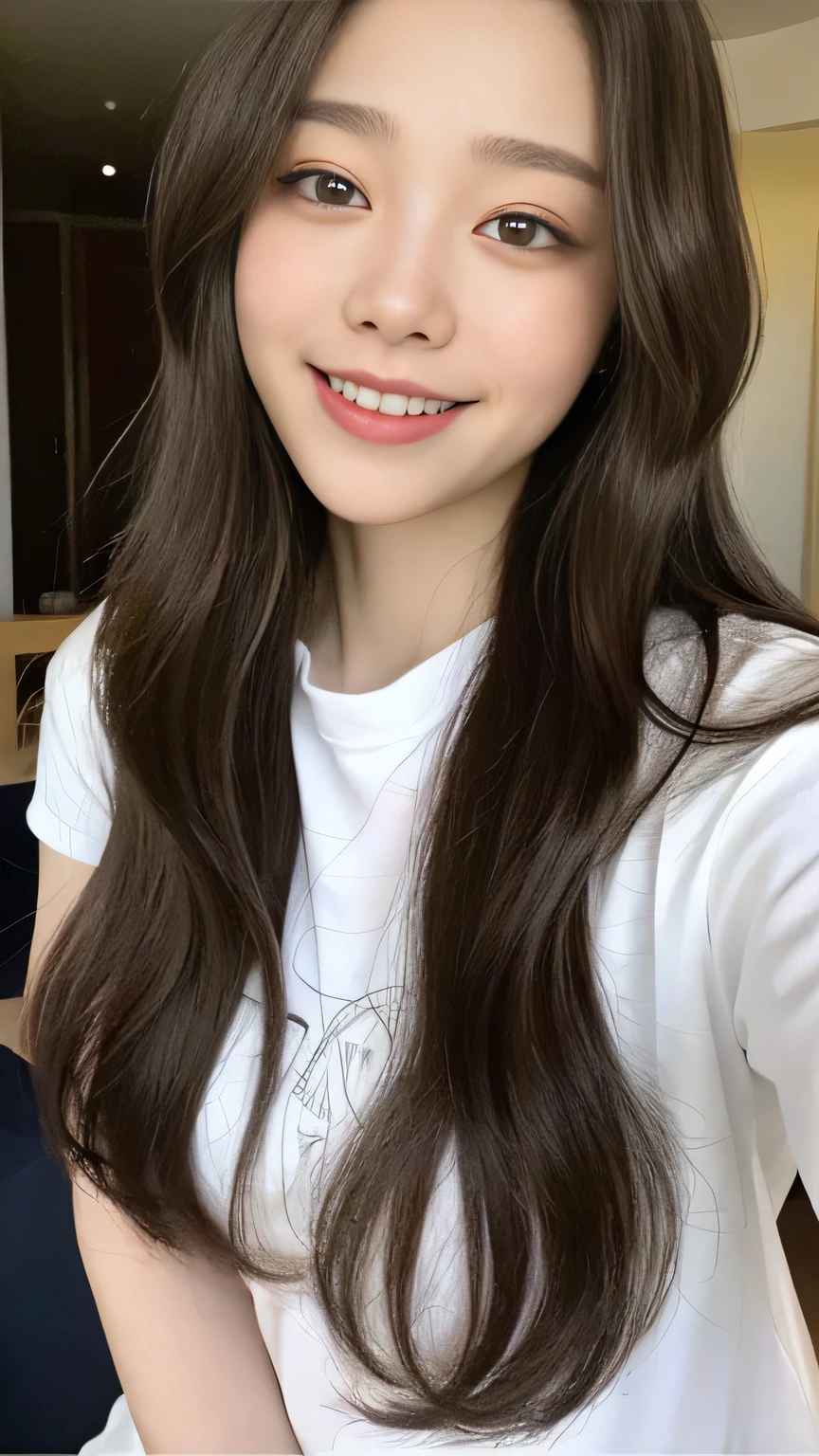 Full body angle、((highest quality, 8K, masterpiece:1.3)), concentrated:1.2, Perfect body beauty:1.4, Hips:1.2, ((Delicate Hair)), (Brightly colored t-shirts、 :1.1) , ((highest quality、8K、masterpiece:1.3))、1 Girl、A sloppy smile、Esbian all over、Slim face、Big 、Beautiful woman、(Dark Brown Hair)、Long Hair、1.1、Flickering Valley、Detailed eyes、double eyelid、Blurred Background、超Slim face、Smile、Looking down、
