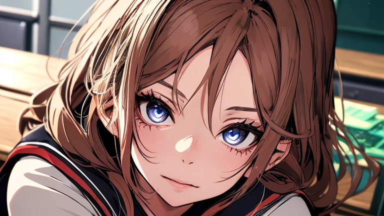 (highest quality,Tabletop:1.2),(Anime Style,Comic Core:1.1),One Girl,Upper Body,Adorable,Highly detailed eyes,Highly detailed face,Very fine hair,8k,solve,high school girl,Sailor suit