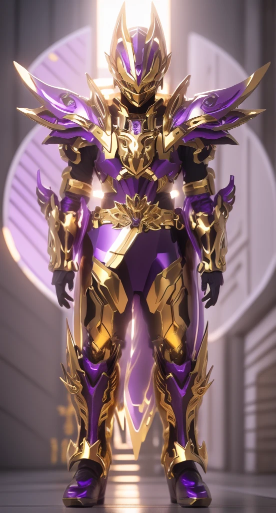 The color changes to gold and purple,Some gold and purple(Ensure its layering and armor texture,Gold as the main color,The soles must be purple)
