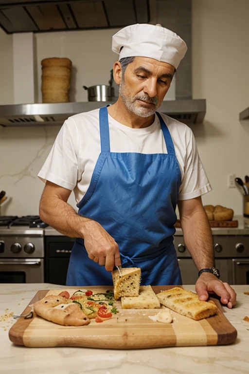 italian chief who prepares focaccia