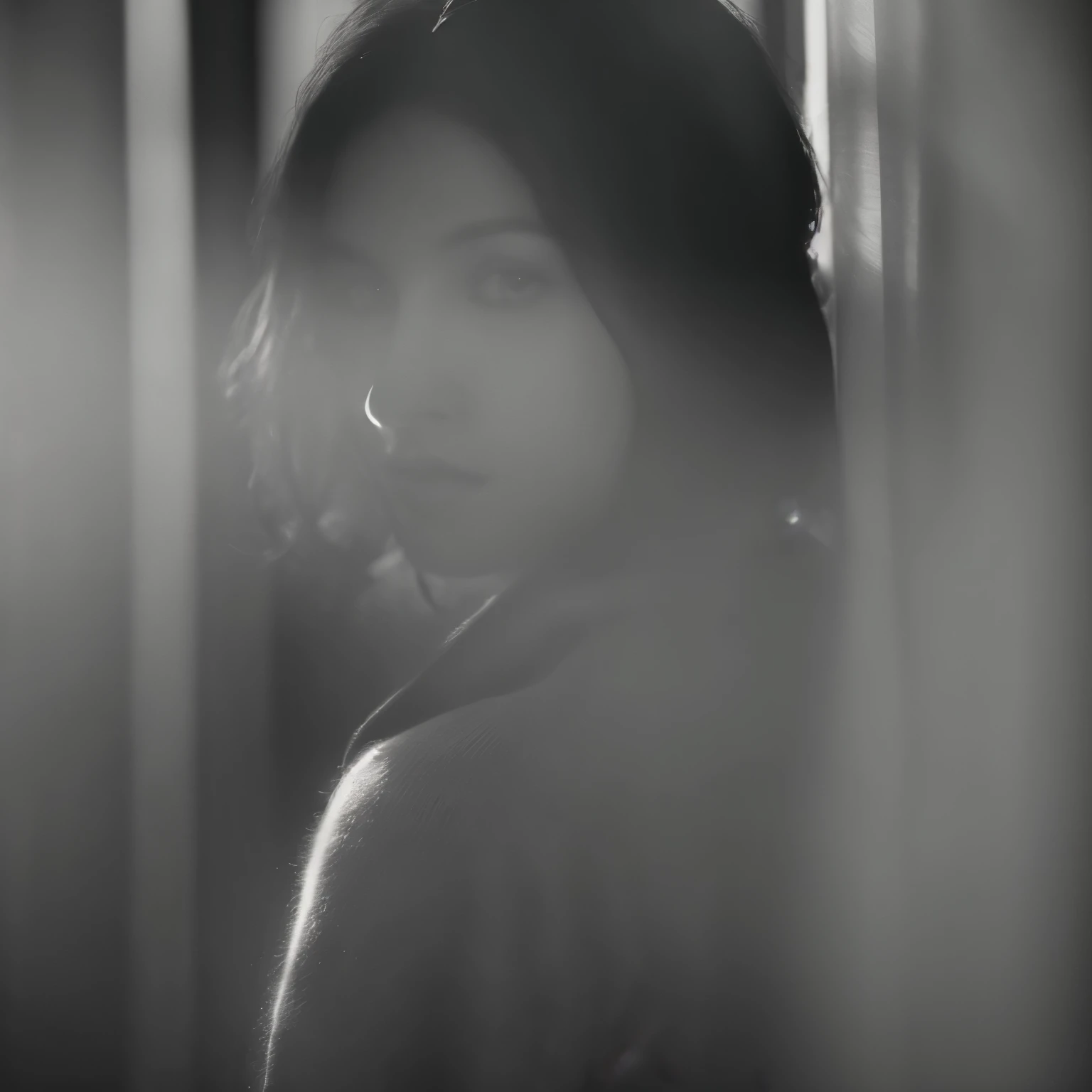 ultra 8k hd resolution, black and white photo raw, close up of a woman standing in front of a window, light and dust coming through window, falling on her face, by Albert Welti, by Eugeniusz Zak, atmospheric portrait, by Zsolt Bodoni, by Kati Horna, by Louis Faurer, by Marie Vassilieff, by Jerry Schatzberg, by Dariusz Zawadzki