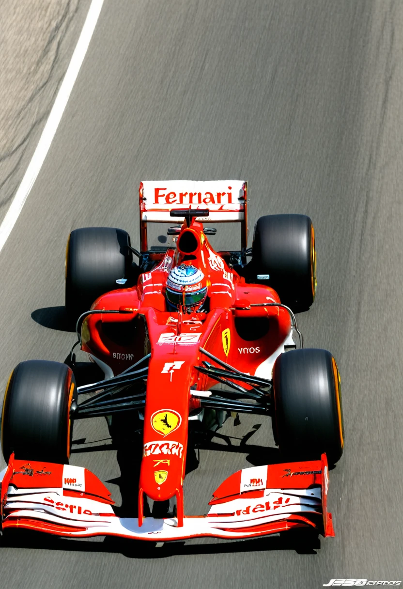 Formula 1, Escuderia Ferrari, 2004, imagen de lado, angulo del coche 25 grados