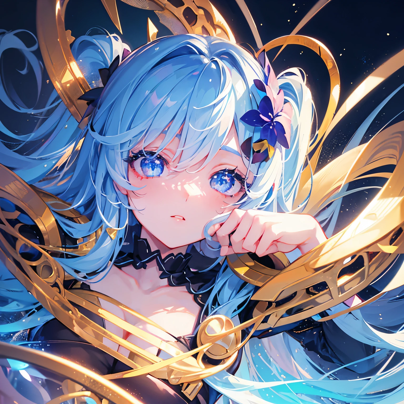 Girl, slanted eyes, blue upper part of eyes, yellow lower part of eyes, navy blue heart-shaped pupil, blue and yellow iris, black eyelashes, gradient eyes, shadow on upper part of eyes, sparkling eyes, pink highlights on both sides of eyelashes, sparkling highlights all over eyes, Leaf clothes, lure, looking at the camera, Dryad, high quality, 4K, In frame, Photorealistic anime girl rendering, Cute 3D Anime Girl Rendering, Smooth anime CG art, Realistic portrait full body realistic anime 3D style, photorealistic full body