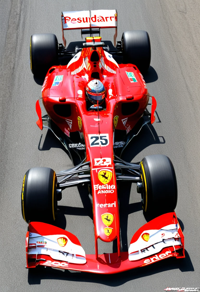 Formula 1, Escuderia Ferrari, 2009, imagen de lado, angulo del coche 25 grados