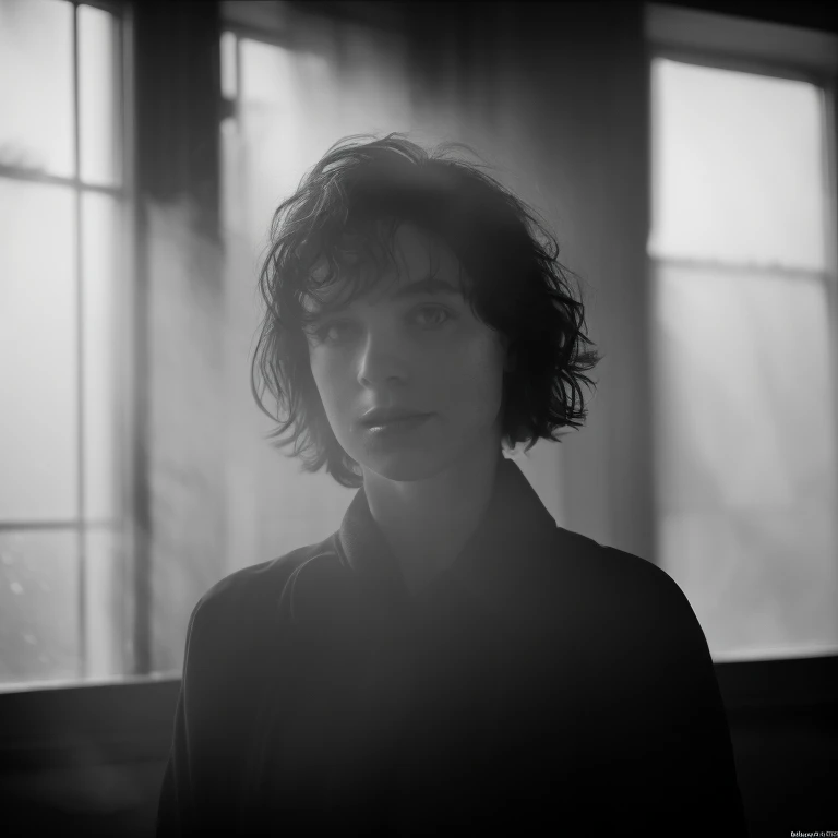ultra 8k hd resolution, black and white photo raw, close up of a woman standing in front of a window, light and dust coming through window, falling on her face, by Albert Welti, by Eugeniusz Zak, atmospheric portrait, by Zsolt Bodoni, by Kati Horna, by Louis Faurer, by Marie Vassilieff, by Jerry Schatzberg, by Dariusz Zawadzki
