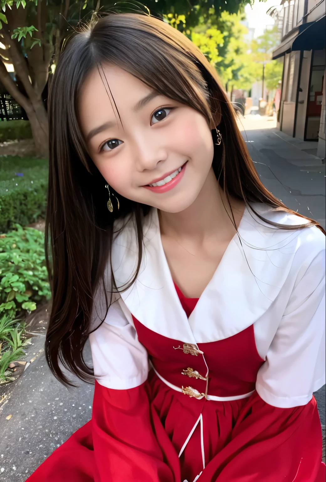 、smile、Your eyes are sparkling、Beautiful red clothes、