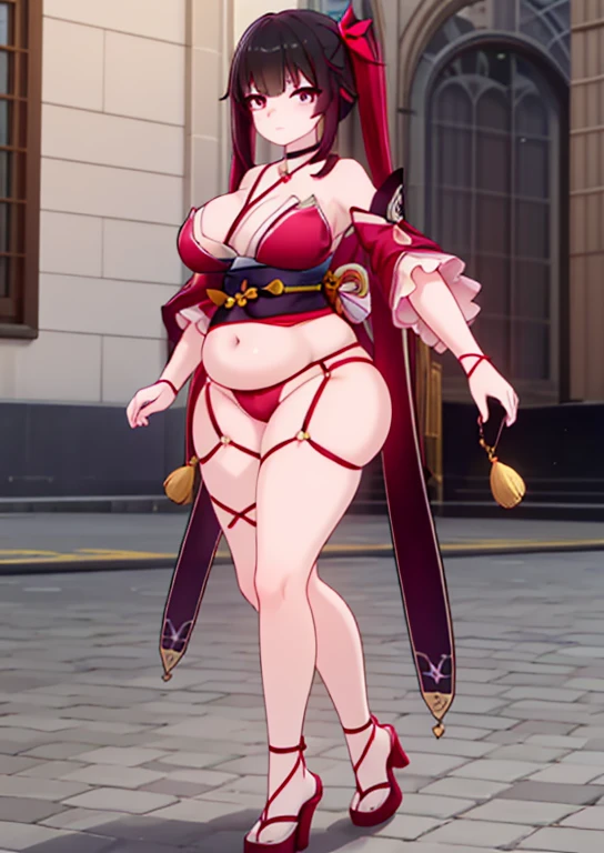 (masterpiece, best quality, highly detailed), 1girls, big belly, huge belly, art by kipteitei, round belly, chubby, curvy, belly grab, enormous belly, fat belly, thicc, bigger belly, really big belly, jiggly belly, glasses, japanese traditional clothes, tight breasts, ((long legs, tall)), high heels, smug face, ((full body)), (dominant)