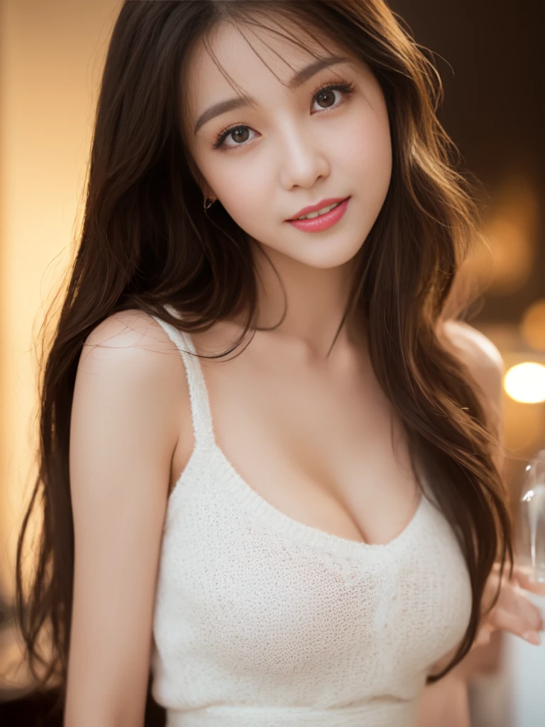 ((Top quality、8K、Masterpiece:1.3))、Extremely delicate beautiful girl,Realistically,Extremely ridiculous,Abstract Art,from waist to shoulders,catch,Extra detailed body,Black Hong Kong style short hair,,flowing hair,Light brown hair,Fluorine rubber wool,Beautiful fine hair,Delicate and beautiful face,Smile,Clear eyes, black eyes,neck_Bow Ribbon,decorate_skirt,Beautiful clear background,Beautiful sky,bloom,Very precise details,absurd,Very CG,((A sexy mature girl:1.5))、thick lips、deep red lip gloss、Eye makeup、((40 years:1.5))、sweater、paris cafe scene、sunset sky,Huge breasts,Larger breasts,hollow clothes,Transparent clothing transparency,Amazing breast size,bulge,exposed的乳房,大量exposed,More Nudity,exposed