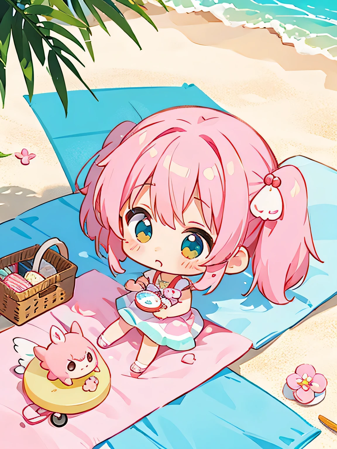 Momoko Sakura Style, Kawaii Design, most beautiful girl ever、Chibi, birdie、picnic、Summer beach,