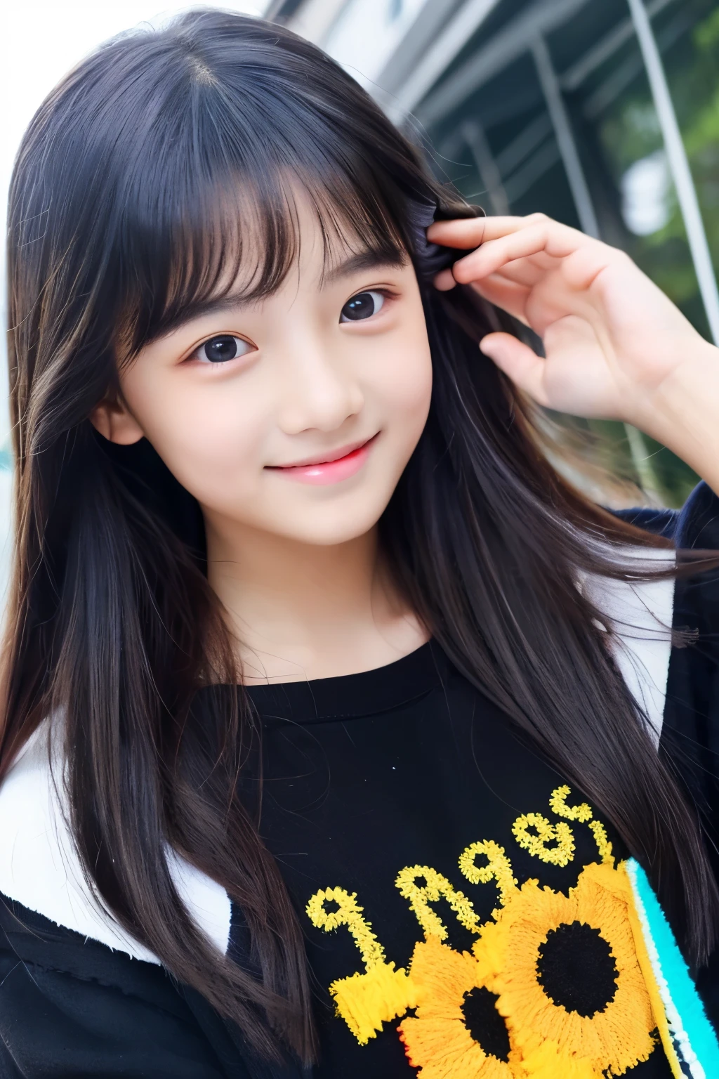 13 years old。smile、Your eyes are black and beautiful、Color clothes、