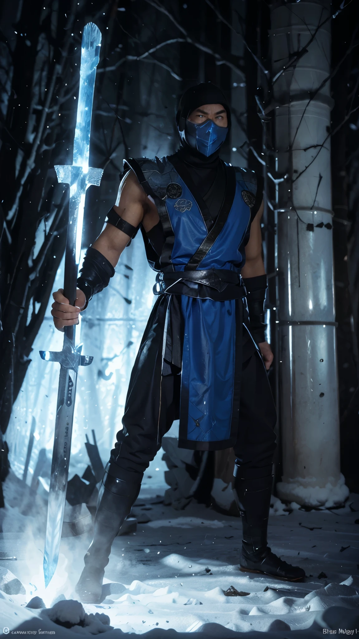 SubZero, sword ice, ultra HD, realistic.