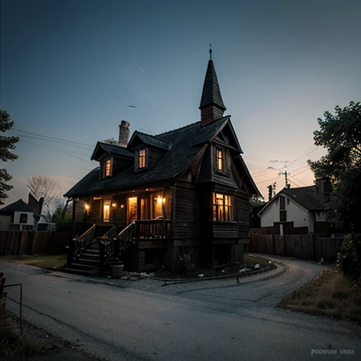 Create A horror house in a small village