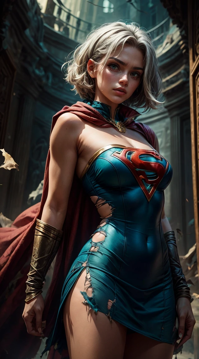 Tia is shown to have a fairly slender figure. She has white-grey hair , she has short hair and large pale green eyes, The brave girl clearly stands out in the League of Legends, wearing a torn bulldorn dress that emanates a spirit of strength and rebellion. Her eyes sparkle with enthusiasm and challenge, expressing her inner strength and solid will.
Her torn dress reflects her rebellious character, different from others, with its torn details that show her boldness and insistence on excellence. The torn fabric falls as if it were talking about her story and her personal battles that do not know the impossible.
Her strong and slender figure is in harmony with her polodorn dress, which adds a touch of mystery and strength. The girl quickly attracts attention with her dignity and determination, surrounded by the scent of courage and rebellion.
In the world of mythology, the brave girl represents a symbol of challenge and excellence, as she stands with steadfastness and confidence in the face of challenges and difficulties. She looks like a supergirl who triumphs over circumstances with her strength and determination, and shines among everyone with her pride and resilience.
The image of the brave girl in the torn Boldorn dress expresses the spirit of revolution and challenge, and paints a wonderful picture of a character who has the courage and will to face any challenge that stands in her way., cleavage exposed, medium breasts, superior quality, many details, Puri focus Sharp and realistic