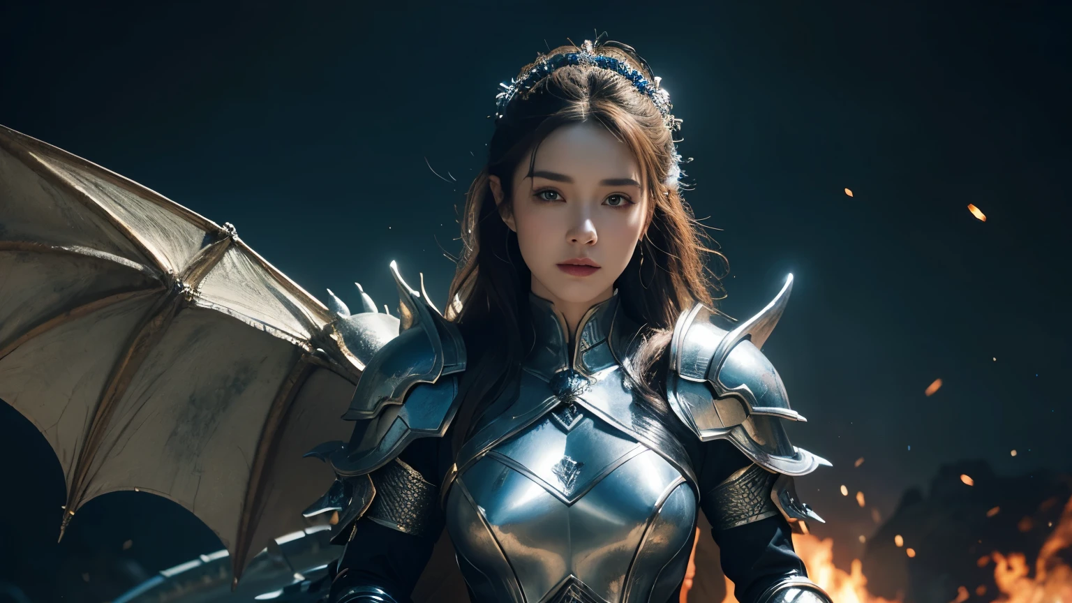 a woman in armor with a dragon on her shoulder, an ultrafine detailed painting by Arthur Pan, Artstation contest winner, fantasy art, fantasy card game art, dragon queen, epic fantasy card game art, graphic artist magali villeneuve, artgerm julie bell beeple, queen of dragons, aly fell and artgerm, detailed fantasy art