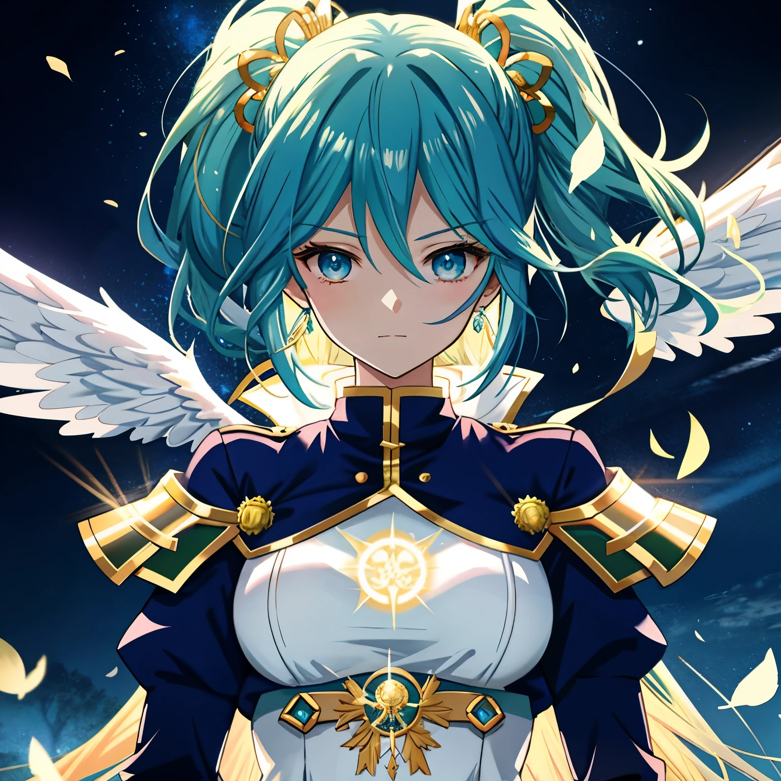Theme: The ultimate and strongest blue angel. The angel has more than six blue wings, and the background is a mystical forest. BRAKE
Worldview: A world that blends anime and manga. The boundary between fantasy and reality is ambiguous, allowing for a variety of expressions. BRAKE
Character: The ultimate and strongest blue angel. The angel has a muscular and glossy perfect female body, with skin like white marble. The angel has more than six blue wings. BRAKE
Costume: A costume that symbolizes the mystical forest world. The color is mainly gold, with green and blue as accents. BRAKE
Hairstyle and color: The main hairstyle is long hair, with elements of ponytail, twin tails, bob cut, and long braided hair mixed in an arranged hairstyle. The hair color is mainly blue, with added gradient colors of gold and green. BRAKE
Props: A mystical item that symbolizes the power of the angel. BRAKE
Emotions and movements: Express the gentleness and strength of the angel with a calm expression and graceful movements. BRAKE
Background: A mystical forest. Use perspective to express the depth of space and the positional relationship of the character. BRAKE
Lighting: Appropriate lighting to create the atmosphere of the scene, emphasizing the emotions of the character and the importance of the scene. BRAKE
Viewpoint and composition: Create a point that attracts the viewer's eye with the viewpoint and composition. BRAKE
Resolution: 4K digital art, anime art wallpaper 8 K. BRAKE
Quality: Highest quality, highest quality, high-quality detailed art. BRAKE
Image quality: Ultra-detail, super detail, ultra-fine beauty, ultra-fine beauty, ultra-fine illustration, ultra-fine illustration, anime with attention to detail, very detailed short full-body portrait, pixiv digital art. BRAKE
Style: Anime moe art style like 'Fate/Stay Night' and 'Fate/Grand Order'. BRAKE
