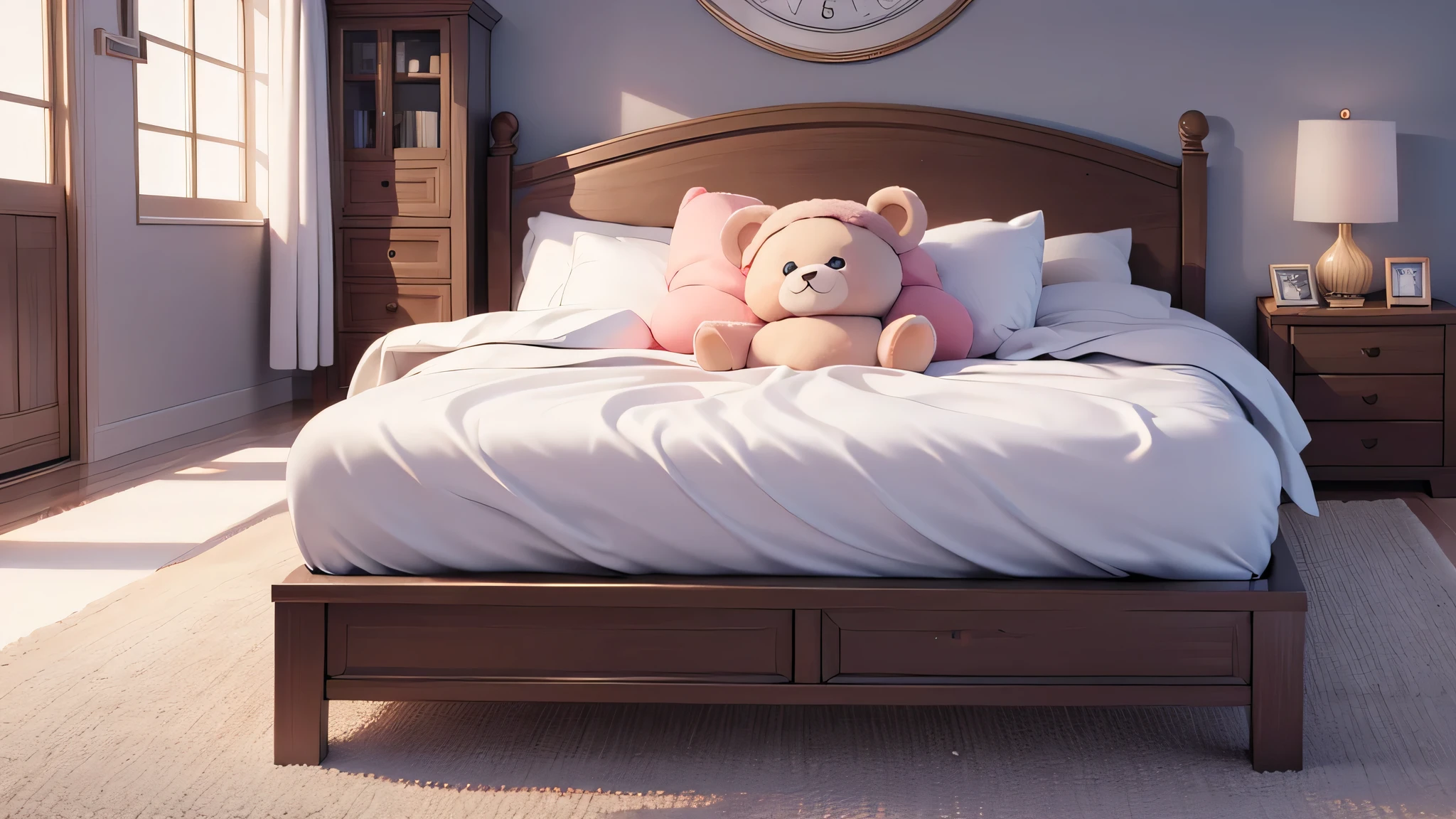mini(Teddorp), (8k, original photo, best quality, masterpiece:1.2), lovely bed