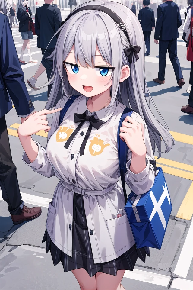 insanely detailed, absurdres, ultra-highres, ultra-detailed, best quality,
1girl, solo, nice hands, perfect hands,
BREAK
(grab shoppinng bag, wearing plain clothes)
BREAK
happy smile, laugh, open mouth, standing,
from above,
cute pose, cowboy shot,
BREAK
slender, kawaii, perfect symmetrical face, ultra cute girl, ultra cute face, ultra detailed eyes, ultra detailed hair, ultra cute, ultra beautiful,
BREAK
in harajuku, shibuya, tokyo, street, crowd, cityscape,
BREAK
medium large breasts,
(grey hair, blue eyes), hime cut