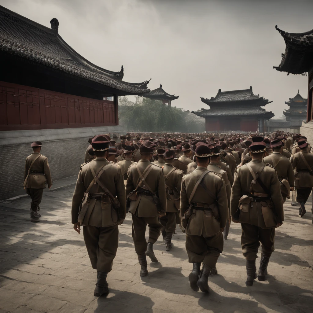 (best quality,4k,8k,highres,masterpiece:1.2),ultra-detailed,(realistic,photorealistic,photo-realistic:1.37),Japanese army troop, Nanjing city door wall, 1937 invasion
For this prompt, I would suggest the following Stable Diffusion prompt:
"A photograph of the Japanese army troop taken during the invasion of Nanjing in 1937. The image is of the highest quality, with a resolution of 4k or 8k, ensuring every detail is captured and displayed with utmost clarity. The atmosphere is ultra-detailed and realistic, evoking the hardships and gravity of the historical event. The soldiers are seen standing solemnly against the backdrop of the Nanjing city door wall, which adds a sense of historical significance a,Japanese army troop, Nanjing city door wall, 1937 invasion
For this prompt, I would suggest the following Stable Diffusion prompt:
"A photograph of the Japanese army troop taken during the invasion of Nanjing in 1937. The image is of the highest quality, with a resolution of 4k or 8k, ensuring every detail is captured and displayed with utmost clarity. The atmosphere is ultra-detailed and realistic, evoking the hardships and gravity of the historical event. The soldiers are seen standing solemnly against the backdrop of the Nanjing city door wall, which adds a sense of historical significance and context to the scene. The lighting is carefully portrayed to enhance the realism and create a compelling visual impact. The colors are vivid, accurately representing the era and the somber mood of the moment. The prompt aims to create a powerful and emotionally charged image that captures the essence of that historical period and highlights the sacrifices and struggles faced by all those involved."
Keep in mind that the prompt can be adjusted and expanded based on specific requirements or preferences. The above suggestion provides a comprehensive description that includes the main subject, material, additional details, image quality, art style, color palette, and lighting.