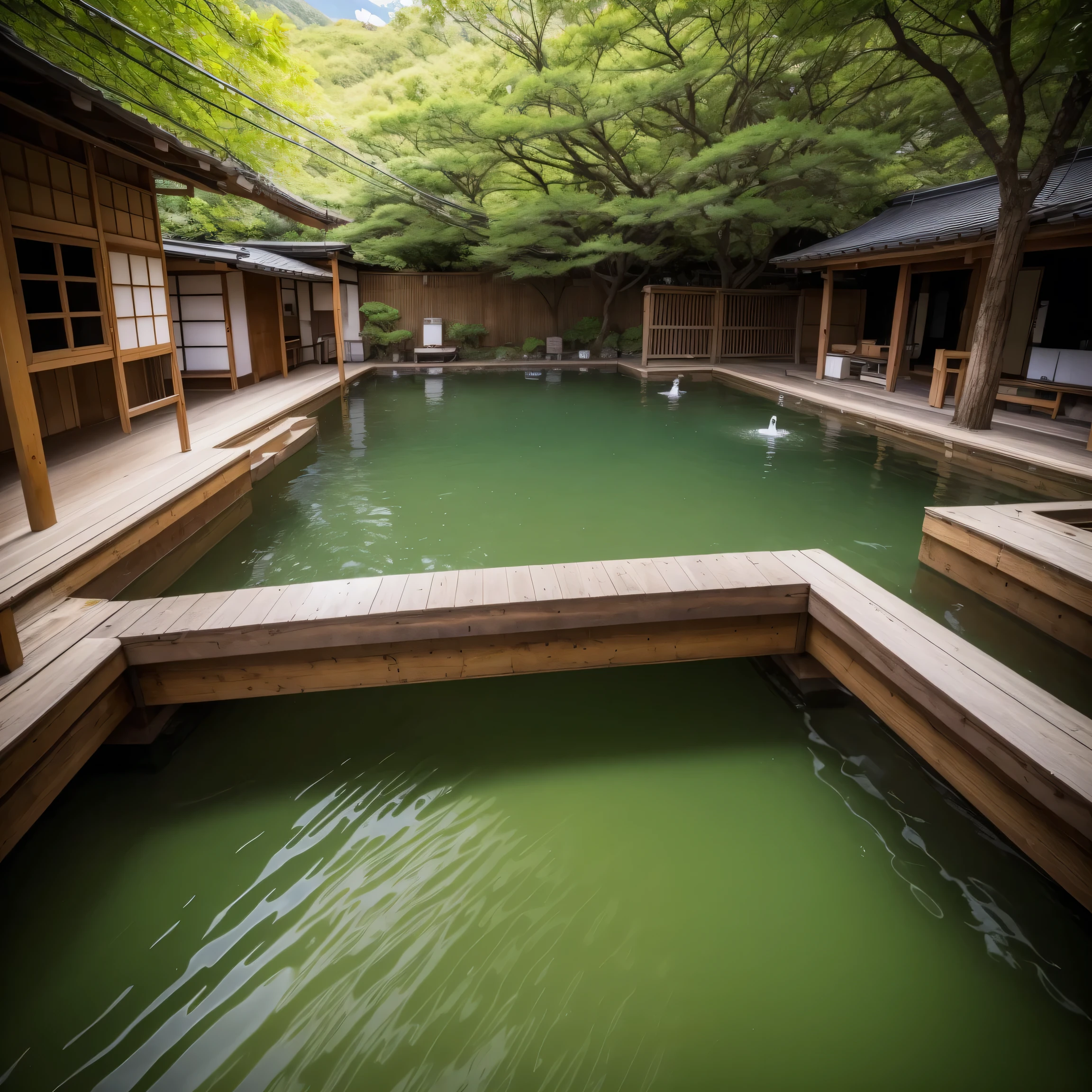 Japan、hot spring、hostel、masterpiece、highest quality、Attention to detail、8k、Wide-angle shot、Sharpness