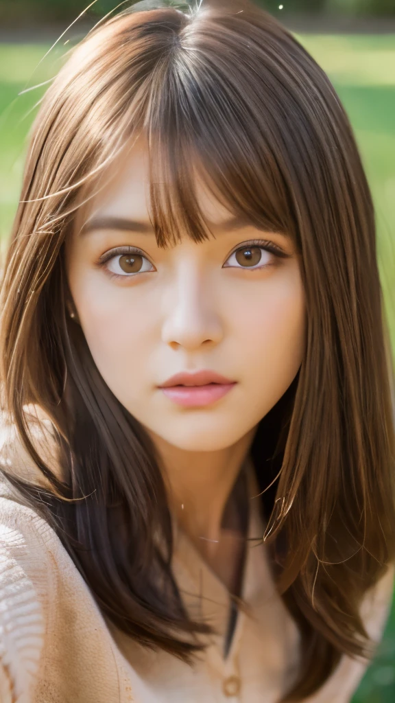 Best quality, 8k,  ,Masterpiece :1.3)), facing viewer,((full body1.2)) ,pretty woman, wide shot ,1girl, , selfie   , ,  Ranch, brown hair  , bangs,ultra-detailed face, highly detailed lips, detailed eyes, double eyelid