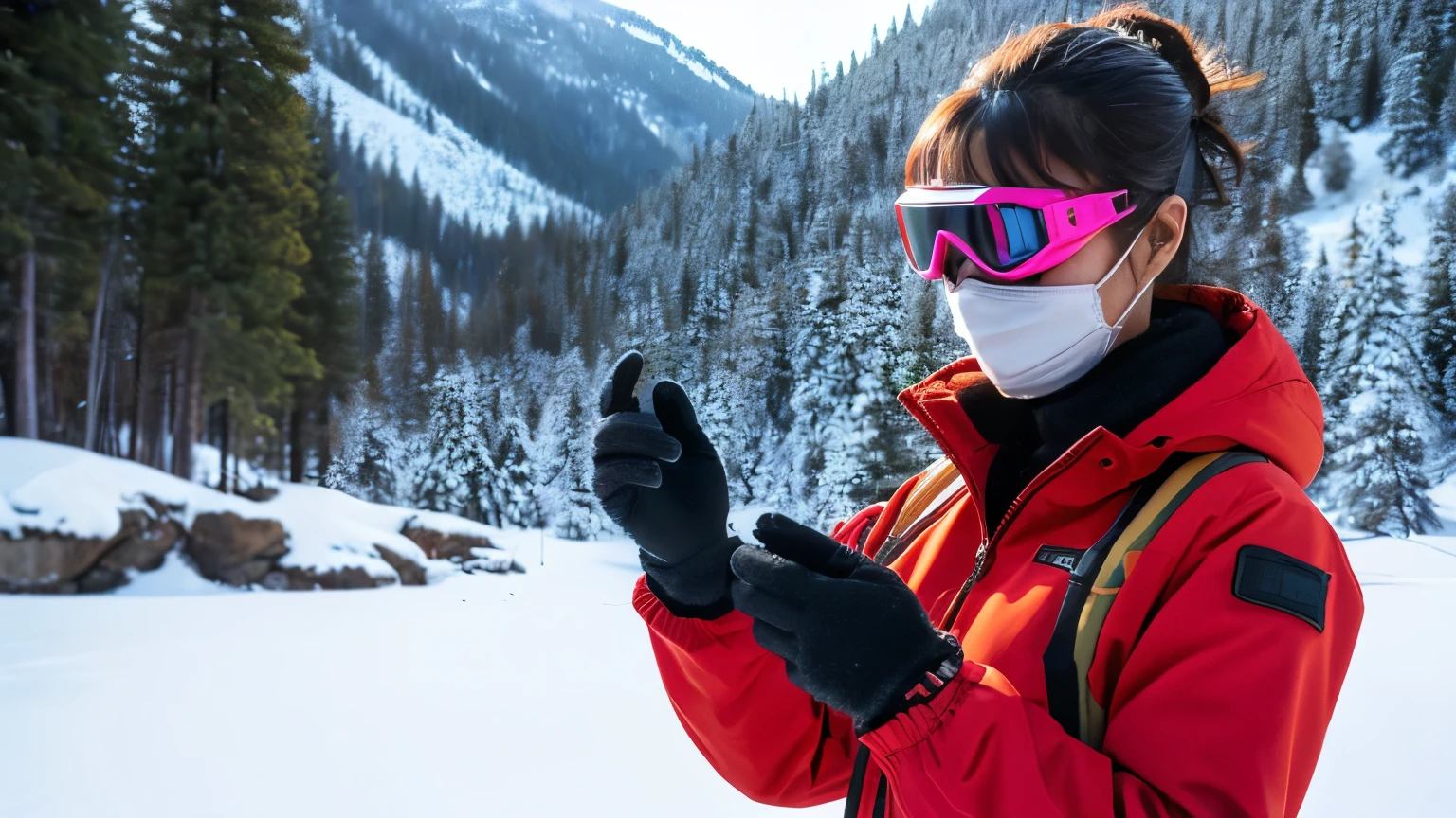 ((Best quality, 8K, Masterpiece :1.3)), Thermologist woman in action: 1.3, (Red jacket, goggles: 1.2), thermal imaging camera: 1.2, fiery landscape: 1.1, snowy mountains: 1.2, dense forest: 1.1, urban cityscape: 1.1, jungle: 1.1,
((Highly detailed facial and skin texture, Professionally lit, Ultra-realistic)): 1.3, Thermologist examining temperature readings: 1.3, (Gloves to protect her hands: 1.1), steam rising from device