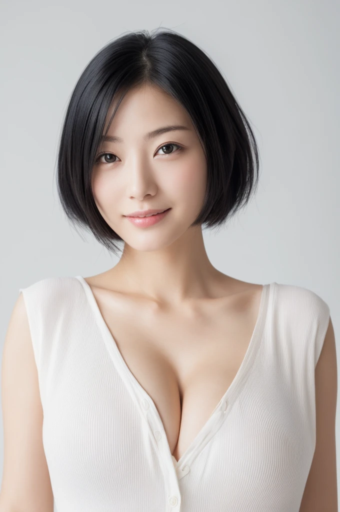 (masterpiece:1.3), (8k, Photorealistic, Raw photo, Best image quality: 1.4), Japanese, (One Girl), Beautiful Face, (A vivid face), (Black-haired, short hair:1.3), Beautiful hairstyle, Realistic eyes, Beautiful Eyes, (Realistic Skin), Beautiful Skin, attractive, 超A high resolution, 超Realistic, High definition, Golden Ratio, Detail Makeup, Seeing the viewer, Laughter, Open white shirt, Mid-breasted, standing, Put your hands on your hips, Look at the viewers(16k, RAW Photos, highest quality, High resolution, ), (I can see a little bit of nipple swelling through my clothes.)High definitionRAWカラー写真, Professional photos, (Layered silhouette: 1.2), Complex patterns, , (Realistic, photoRealistic: 1.3), ( Japanese Girls), , Big breasts Very firm breasts、Non-sagging breasts、Showing cleavage。Too much exposure、(NSFW)Shine, (Detailed face: 1.2), (masterpiece: 1.5),きめ細かいBeautiful Skin, (cute:1.2), (sexy) (highest quality :1.2),((A girl, 1 girl : 1.3), solo, solo focus))、(One head according to human anatomy、Two Arms、Two Legs、Five Fingers)
「No deformed or unnatural body parts,A completely normal human body type」「A depiction of a woman that is faithful to human anatomy」、(A representation of a healthy, balanced and vibrant woman)