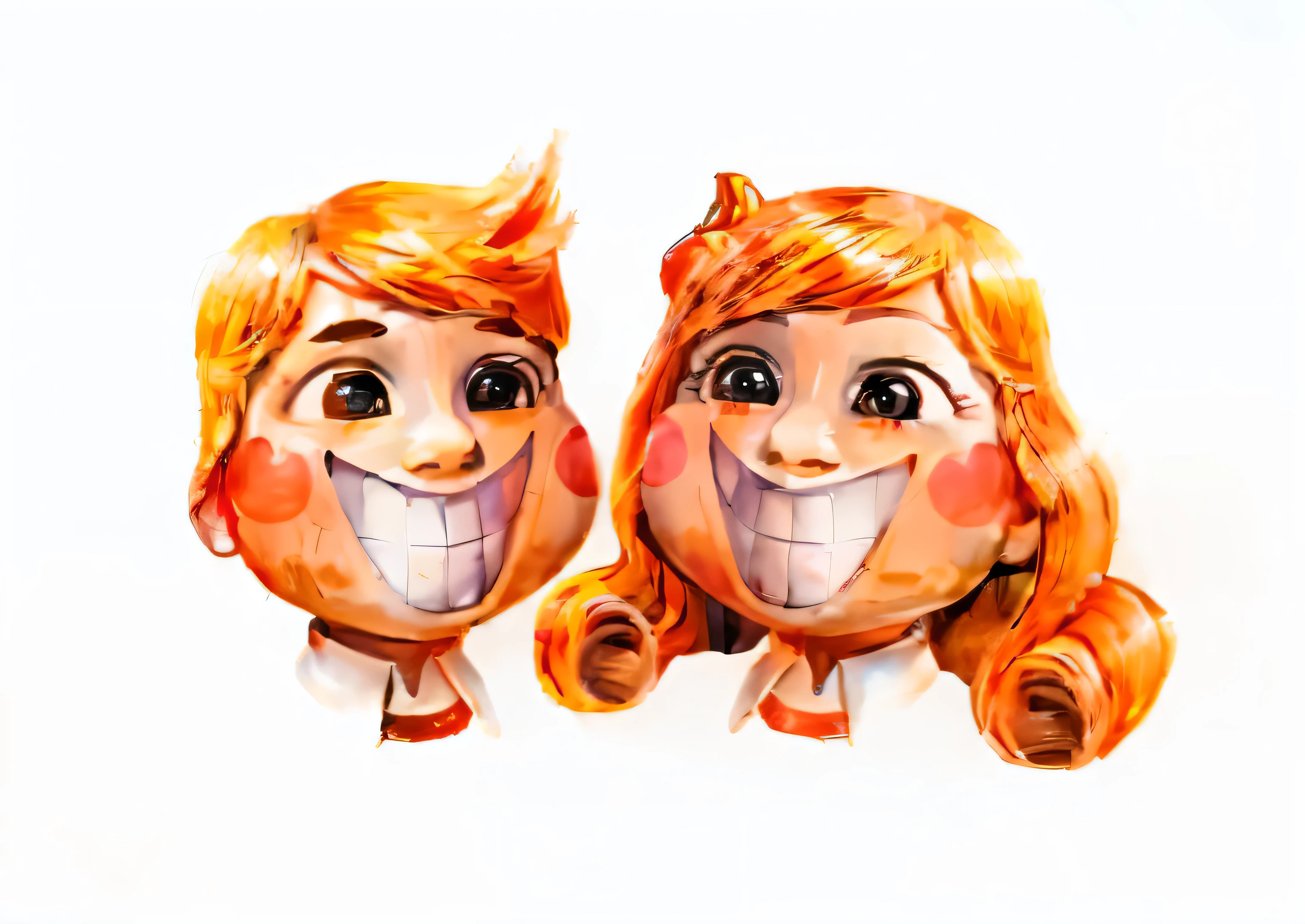 4k, boy and girl , children's pancil drawing