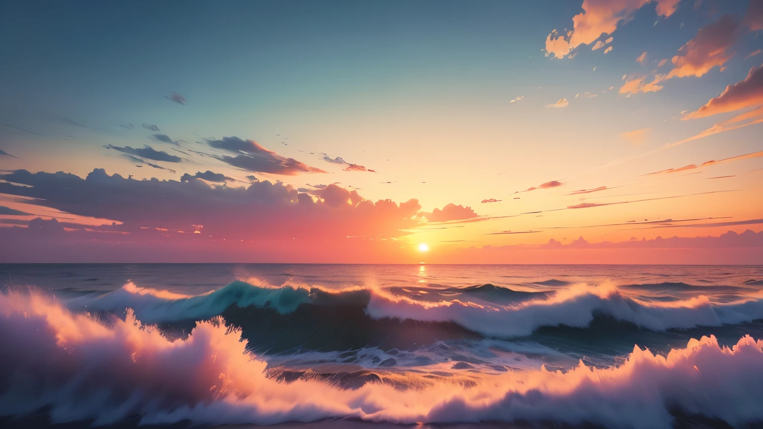 Dreamscape, pastel and cream colors, environmental, wallpaper, beautiful, sunset