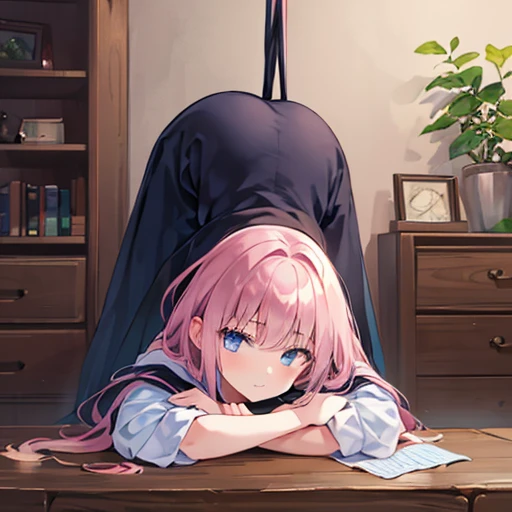 (Girl, hanging head, bending down ), (masterpiece, best quality, ultra detailed),