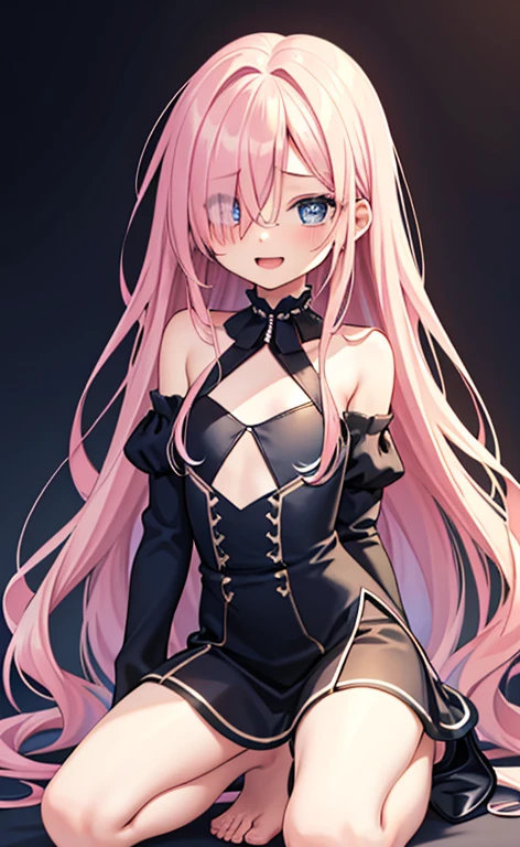 (masterpiece:1.4、top-quality、illustration:,realistic、)、(character focus、,upper body:1.3)、(1girl),(Open mouth happy smile:1.3),(),cute face,blue eyes、(tareme:1.3)、
,(kneeling:1.4),(pink blonde hair),
,(slender),(loose dress:1.3),
(hair over one eye:1.3),(volumey,sidelocks,wavy hair:1.3), (flat chest:1.3)、
、slender、