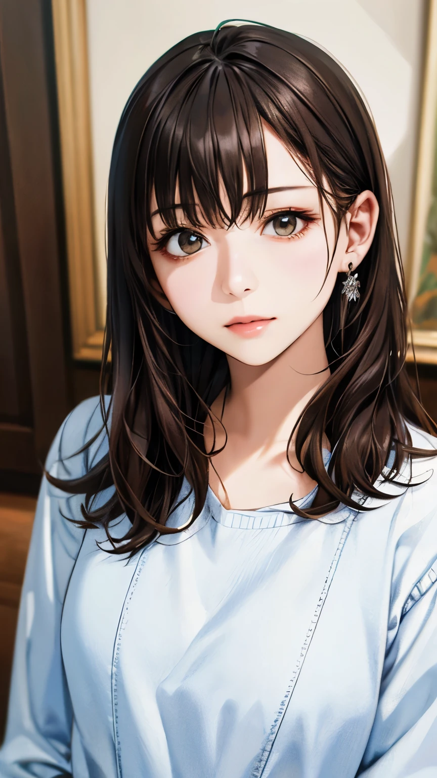 (hig彼st quality、8k、32k、masterpiece)、(Realistic)、(Realistic:1.2)、(High resolution)、Very detailed、Very beautiful face and eyes、1 girl、Delicate body、Bob Hair, (hig彼st quality、Attention to detail、Rich skin detail)、(hig彼st quality、8k、Oil paint:1.2)、Very detailed、(Realistic、Realistic:1.37)、Bright colors、Full Body Shot, (Casual Fashion)