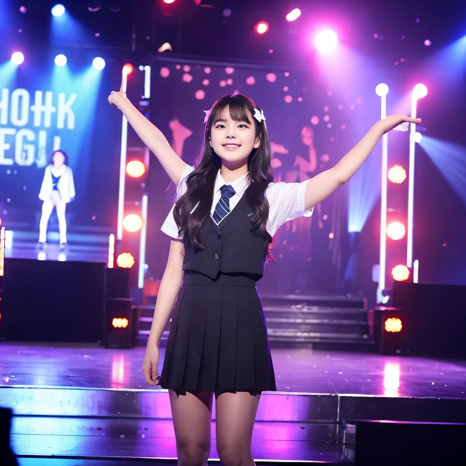make a school farewell stage picture with the theme "The Next Chapter Begins"