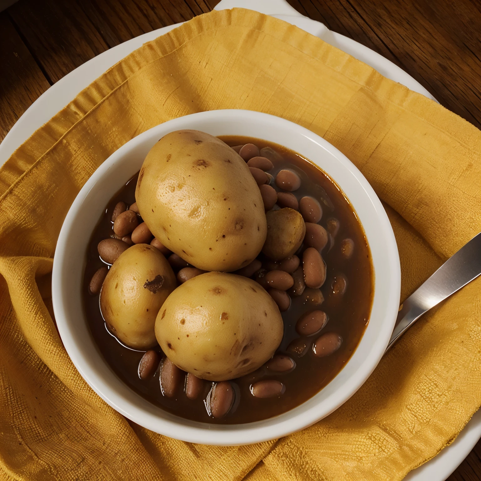 Logo with beans and potatoes. Write SpuDelection, cute