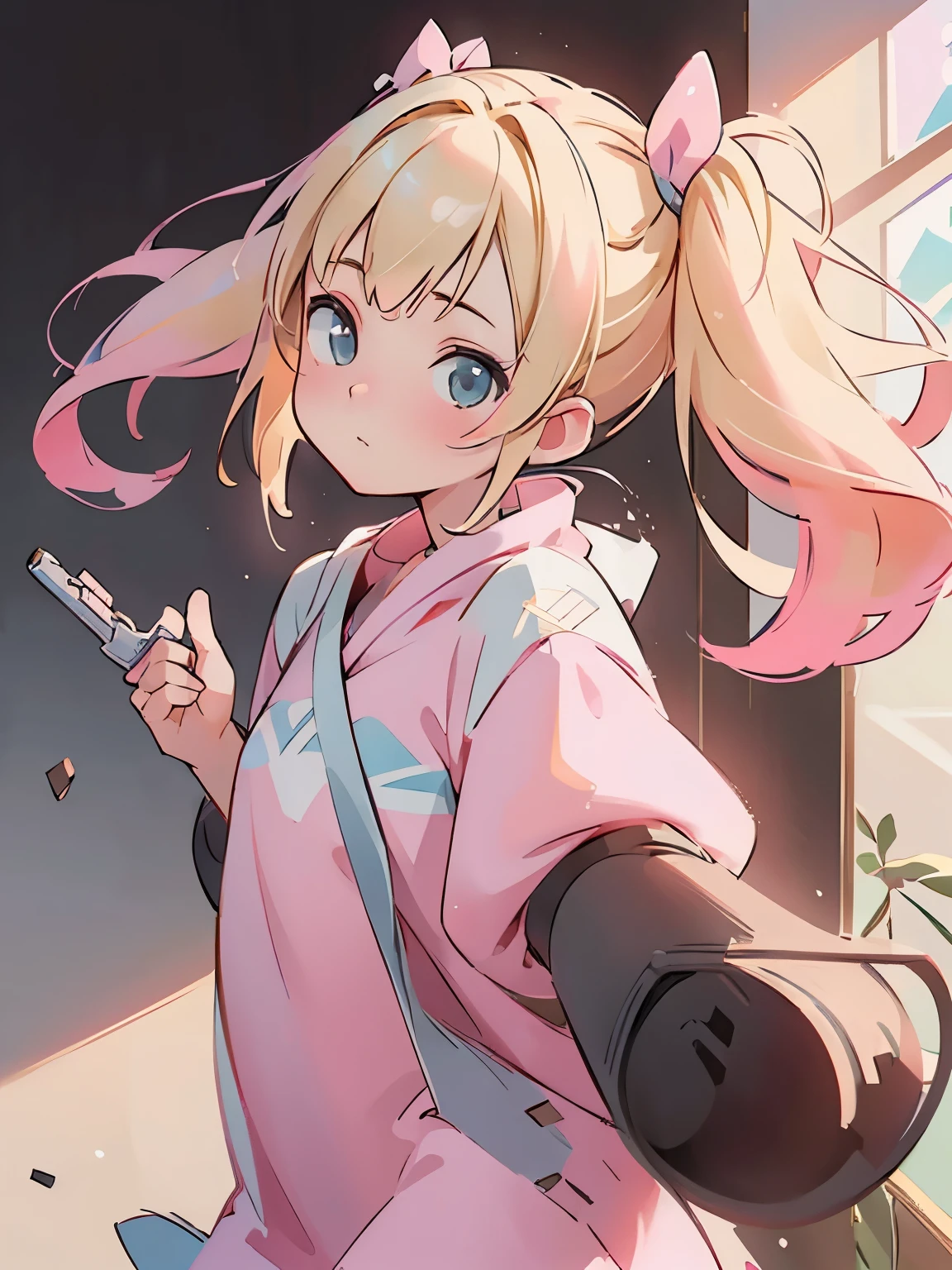 (masterpiece、highest quality、highest quality、Official Art、Beautiful and beautiful:1.2)、(One girl:1.3)Hatsune Miku、Twin tails,Beautiful breasts,((highest quality)), ((masterpiece)), (Familiar:1.4), 。.。.。.3D, Images of beautiful cyberpunk women,Hmph(High Dynamic Range),Ray Tracing,NVIDIA,Super Resolution,Unreal 5,Scattered under the surface,PBR Texturing,Post-processing,Anisotropic Filtering,Written boundary depth,Maximum clarity and sharpness,Multilayer Texture,Albedo and Specular Maps,Surface Shading,Accurate simulation of light-matter interactions,Perfect Proportions,Octane Rendering,Two-tone lighting,wide aperture,Low ISO、White balance、Three-part method、8,000 students、(())(((White and pink clothes)))((blonde))