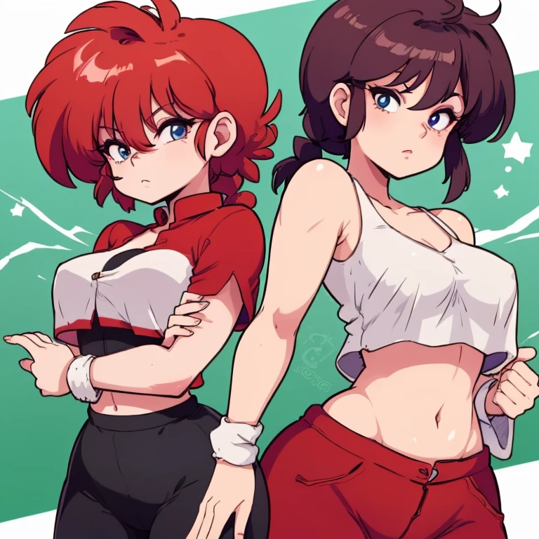 Ranma, detailed eyes, big breasts bouncing, whole body, in the breasts, (paizuri) , handjob with breasts, penis in breasts, paizuri, penis between breasts, huge and soft breasts, rich nipples, outfit_CowprintBikini,