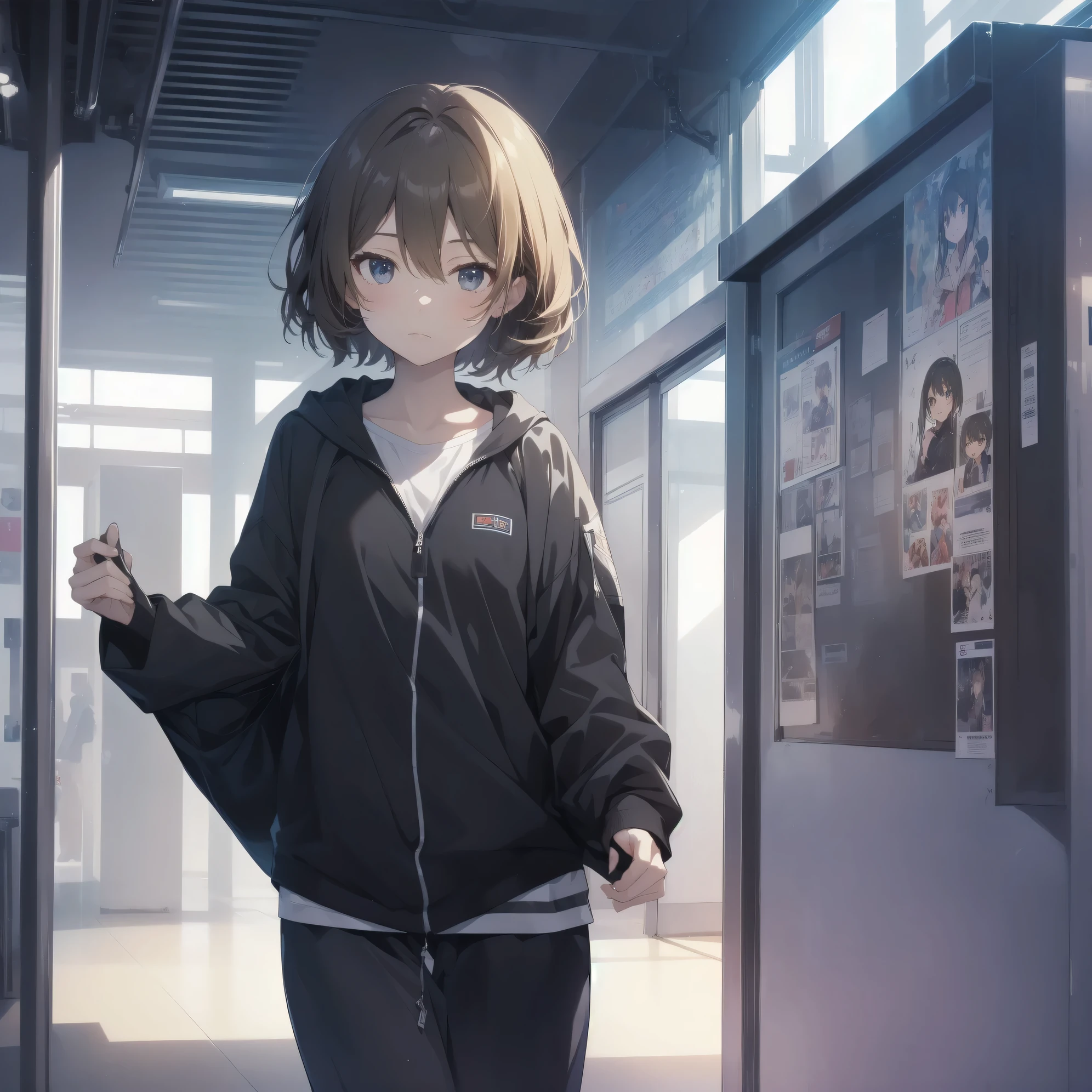 ultra-absurdres-Top quality by artist God, ultra-detailed, high resolution, anime moe artstyle, best anime 8k konachan wallpaper, pixiv contest winner, pool:2810, perfect ???????,break, 1girl, (Please draw a girl walking sleepily to school alone. )break,(Solo,little female, 13-year-old:1.3),Full limbs, complete fingers,a junior high school student, (very short hair), short cut, flat chest, , small butt, small black eyes, beautiful detailed eyes, well-proportioned iris and pupils, expressive eyes, highres detailed hair, soft expression, school_uniform, school shirt, pleated skirt,(Detailed Lighting), (Detailed background), in the School commute route. break,super detailed skin, Best cinematic lighting powered by famous artist, 8k,beauty illustration,photoshop_(medium),very aesthetic,break,((artist:dishwasher1910 )), artist:akinashi yuu ,artist:oyari ashito ,artist:kantoku ,