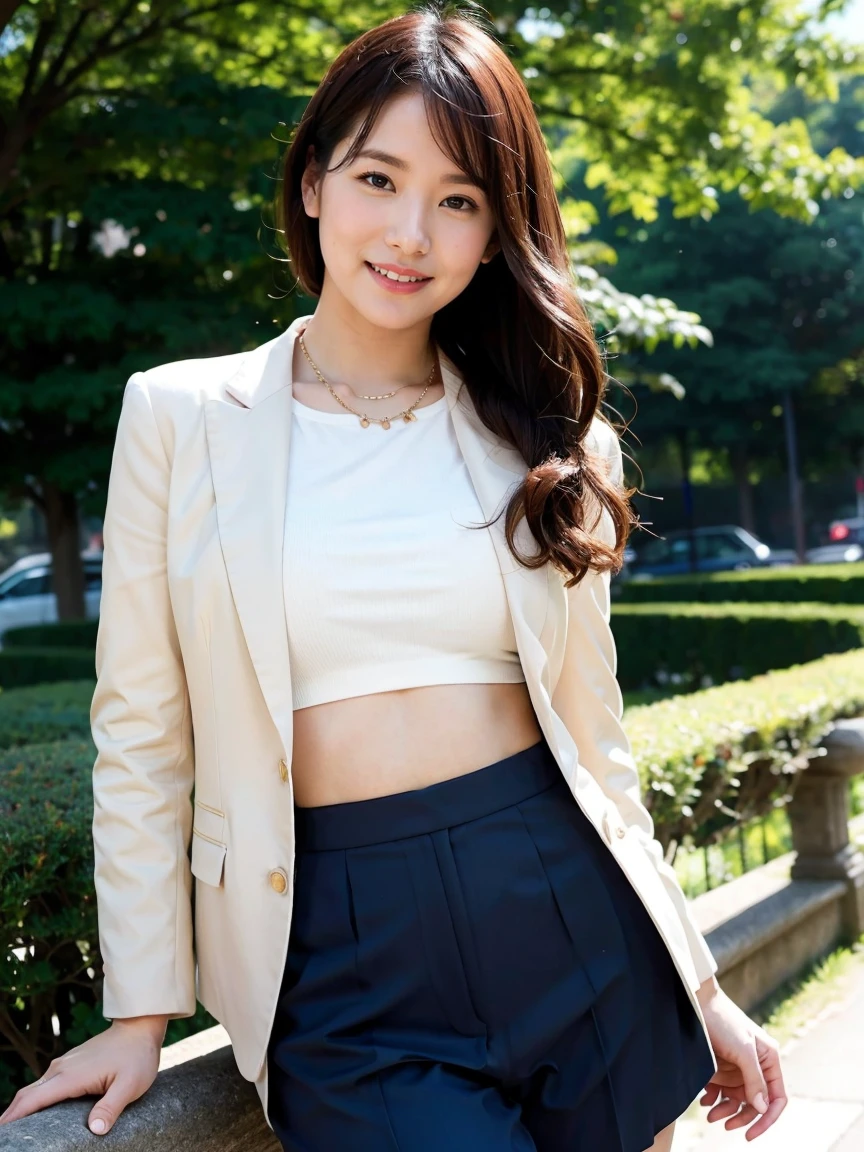 (RAW Photos:1.2), (Realistic:1.4),Beautiful detailed woman,非常にFine grainと顔, Fine grain, Very detailed,High resolution, Very detailed,highest quality,Awareness-raising,Unified,8k wallpaper,masterpiece,highest quality,1 female,alone,rich,Whole Body Ezbian,（A little chubby:0.9),Toned figure,,Narrow waist,alone,（Pink one piece suit,mini skirt,High heels）,Jewelry Necklace Medium Long Hair,優しいsmile,A dignified atmosphere,black eye,Realistic,Central Park ,smile、 Dancing