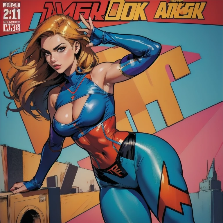 Melhor qualidade, mulher,american comic style,ark amber and blue,colorful tights clothes