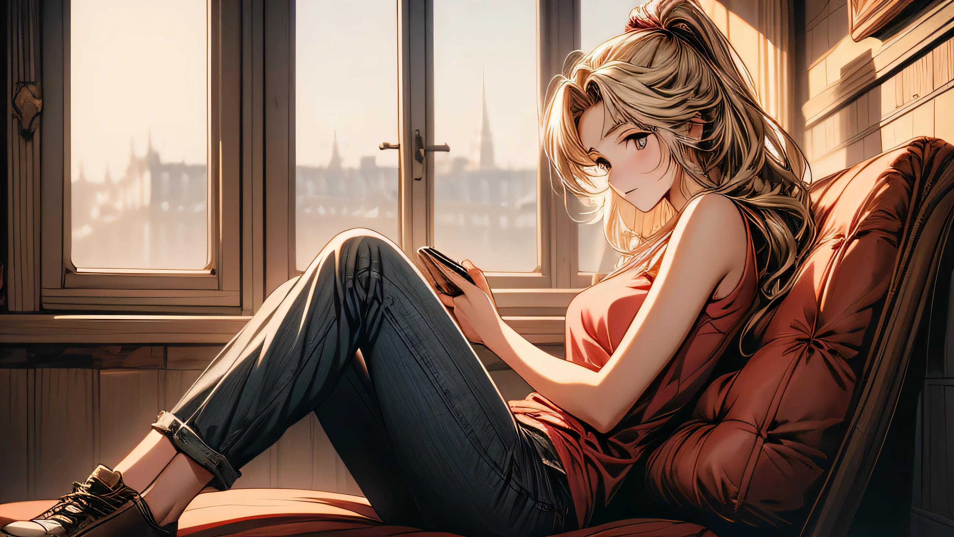 masterpiece, high-quality, high-definition, high-resolution, anime style, warm color palette, //Character
1girl,
BREAK
//Fashion, ripped jeans
Blonde Girl,
BREAK
tank top, adding a rebellious element to the ensemble,
BREAK
Opt for distressed or ripped jeans,
BREAK (Background is richly drawn and delicate),