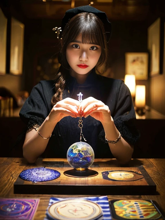 One Girl, (witchcore, magic, pagan, Mysterious, nature, occult) , magic師, Spell Magic, magic circle, ((Magic in the hands)),(Tabletop, highest quality:1.4),(Absurd, High resolution, Ultra-detailed:1.2),(黒magicを使う:1.4), Imaginative Overlays, Artistic Fusion,Fantastic scene, moving story, Impressive visuals, Upper Body ，(((highest quality))),(((Ultra-detailed))),(((Tabletop)))