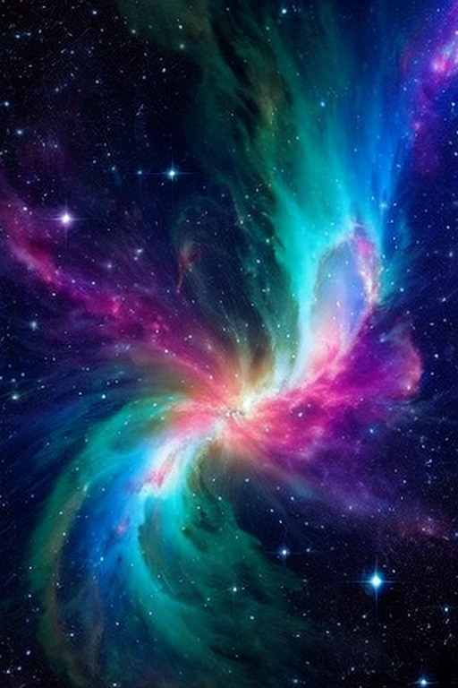 The vague art of (Mysterious:1.2) cosmic goddess dissolving into nebula, colorful, Blurred Texture, nebula, Beautiful female face composed entirely of clouds, View your viewers, space