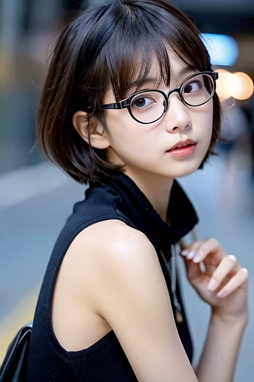 、Glasses、short hair、whole body、anime