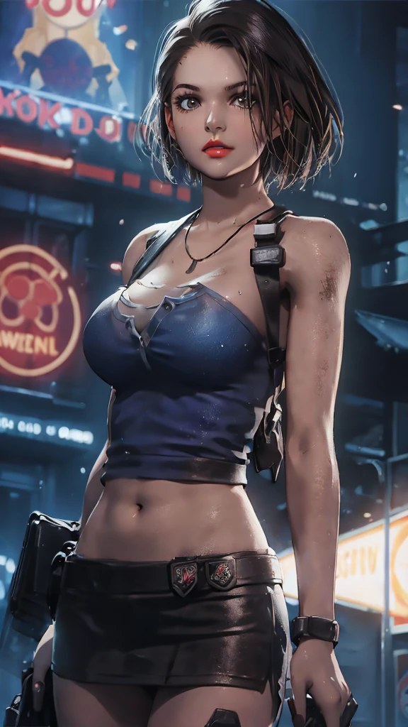 beautiful girl, 18 years old, enormous massive gigantic big large fat breasts,wet, camel toe, red lips ,
White underwear, sexy pose,
Resident evil, Jill Valentine,