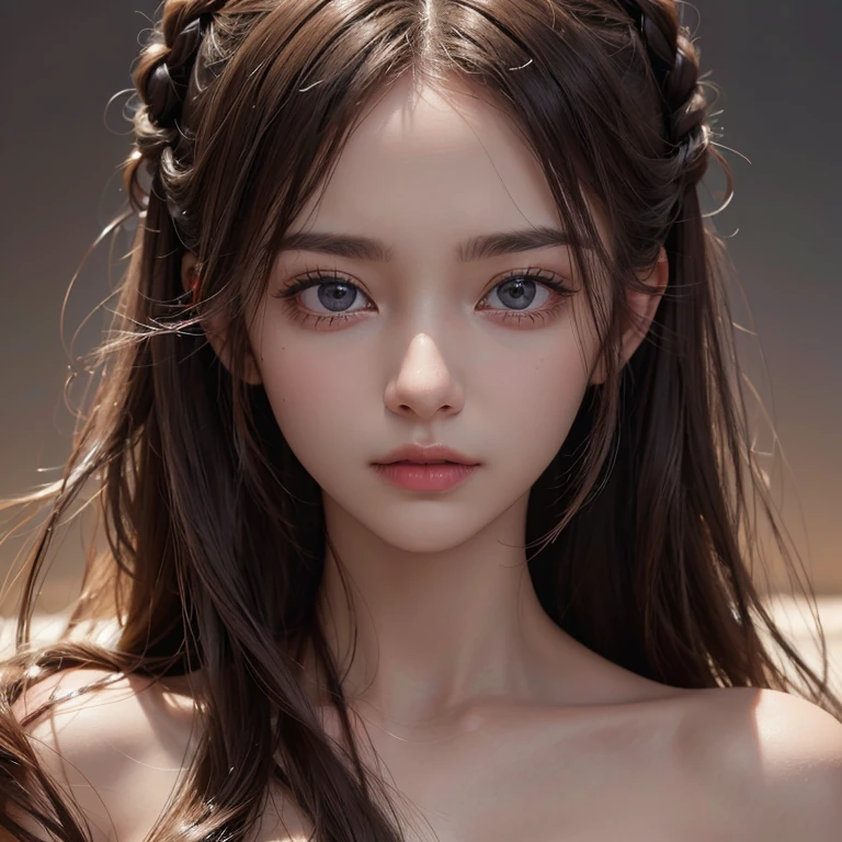 desert、Hair flows、 ((highest quality、masterpiece、8k、best image quality、ultra high resolution、Award-winning work)、(close-up of woman&#39;s face:1.35)、(close-up of naked face:1.3)、(accurate anatomy:1.1)、(look at me and smile:1.1)、Shining fair skin with ultra high resolution、most detailed face、ultra high resolution detailed face、ultra high resolutionの髪の毛、(ultra high resolutionの煌めく瞳:1.1)、Beautiful face drawn in every detail、(blurred background:1.1)、ancient Islamic clothes, chest together, tattoo 