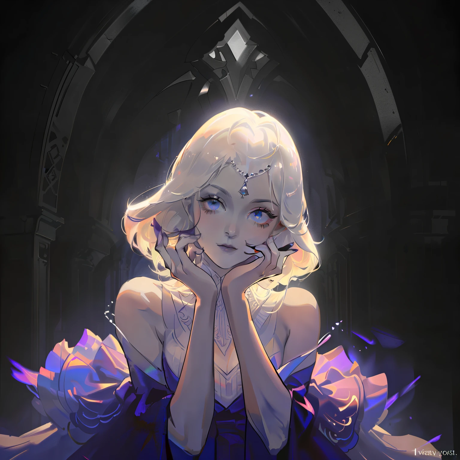 fair, masterpiece, best quality, ((beautiful eyes), (Delicate face)), HiKG, cartoon, 1 Girl, same,, Portrait Photography, Looking at the audience, Intricate details,, ((Strong contrast between light and dark)),, (5 fingers, Exquisite hand shape, 1.5)),