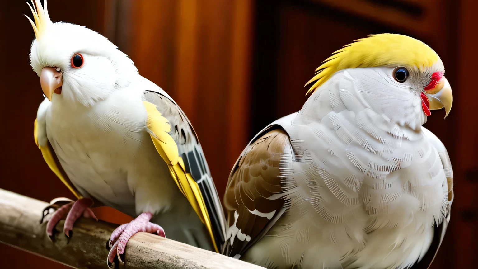 cockatiel with owner