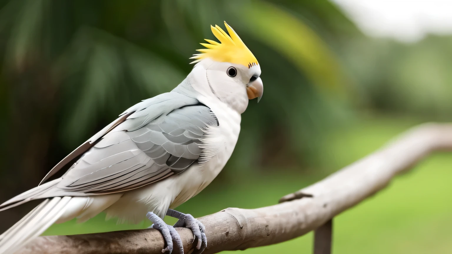 cockatiel with a person